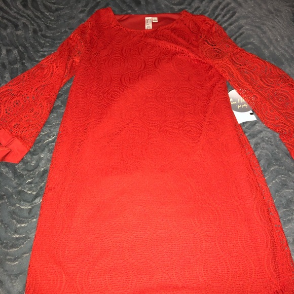 Burnt Orange Lace Dress - Picture 2 of 3